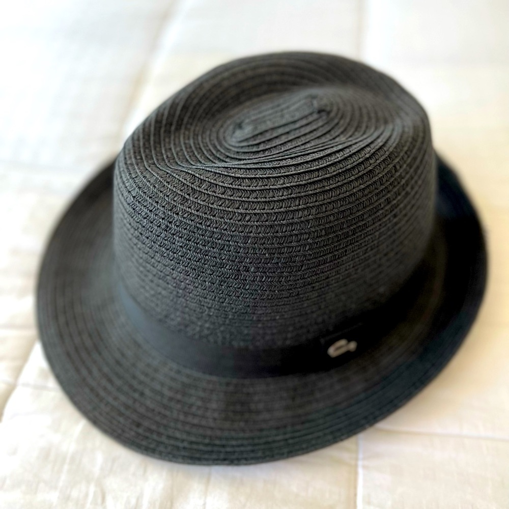 Classic Black Straw Fedora Hat for Women